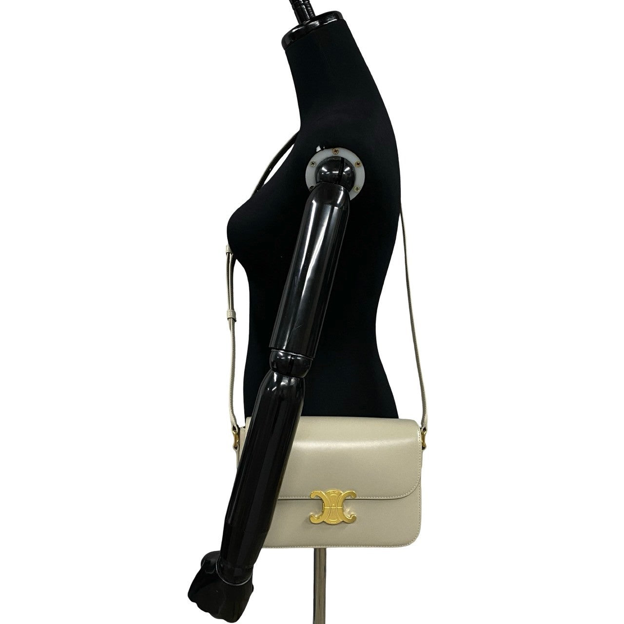 Shoulder Bag Calfskin, Classic Triomphe Women Leather Beige