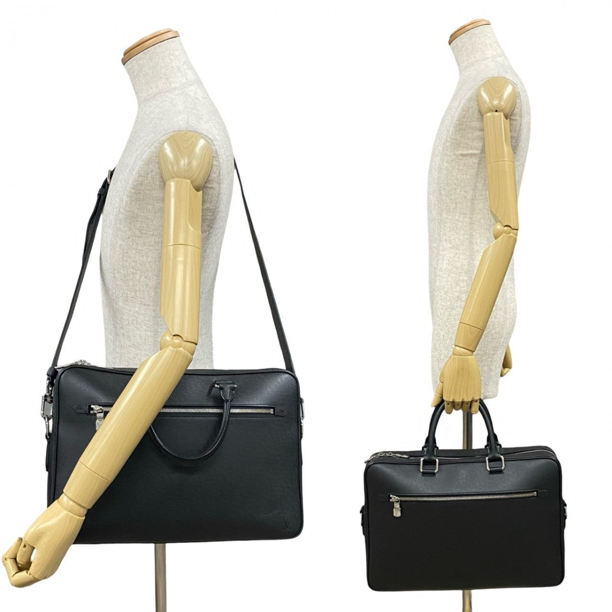 Louis Vuitton M33441 Taiga Porto Documan-Voyage Leather Black Shoulder Bag