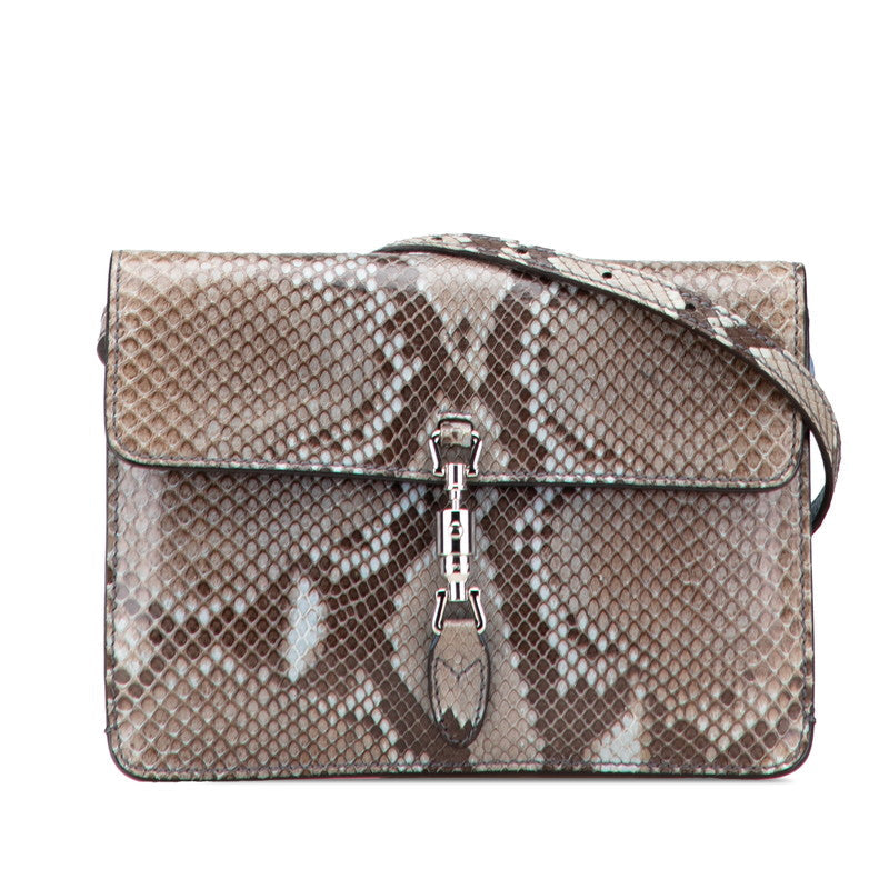 Gucci New Jackie Python Shoulder Bag Leather