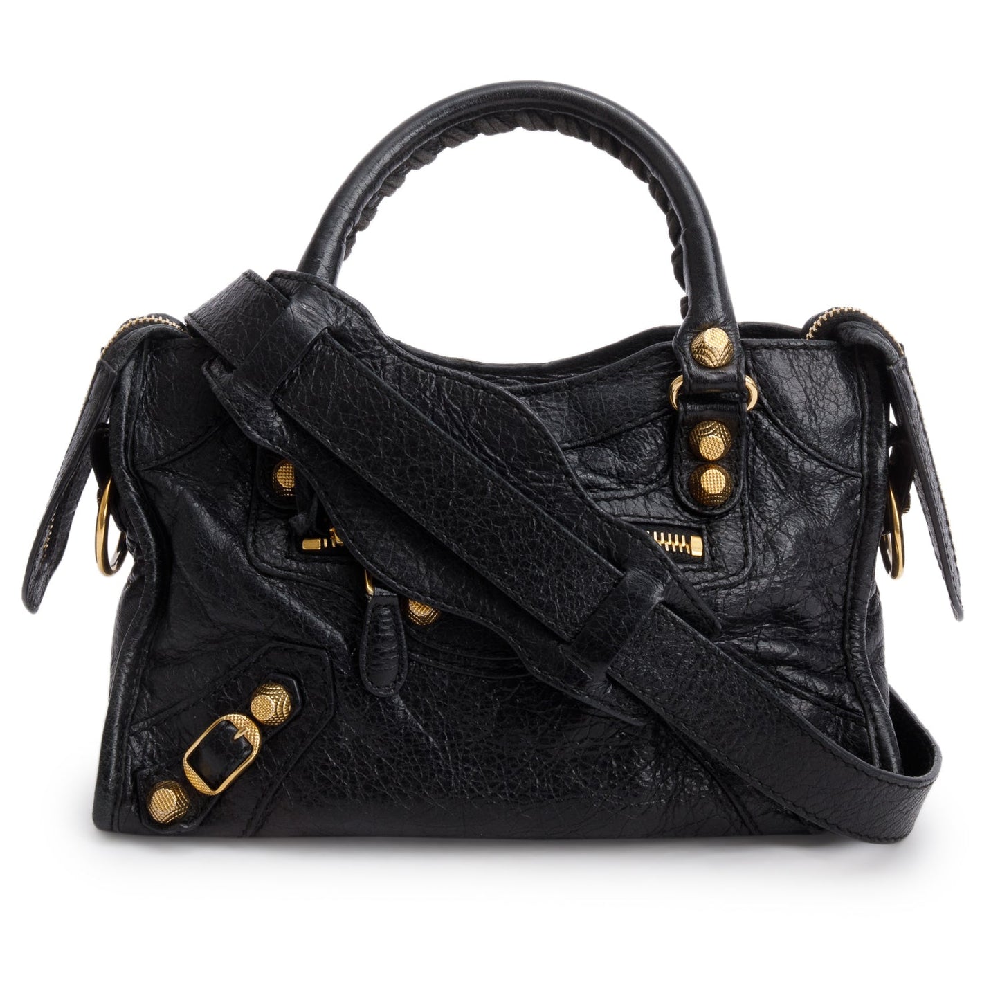 Balenciaga Arena Lambskin Classic City Bag Leather Black Travel Bag