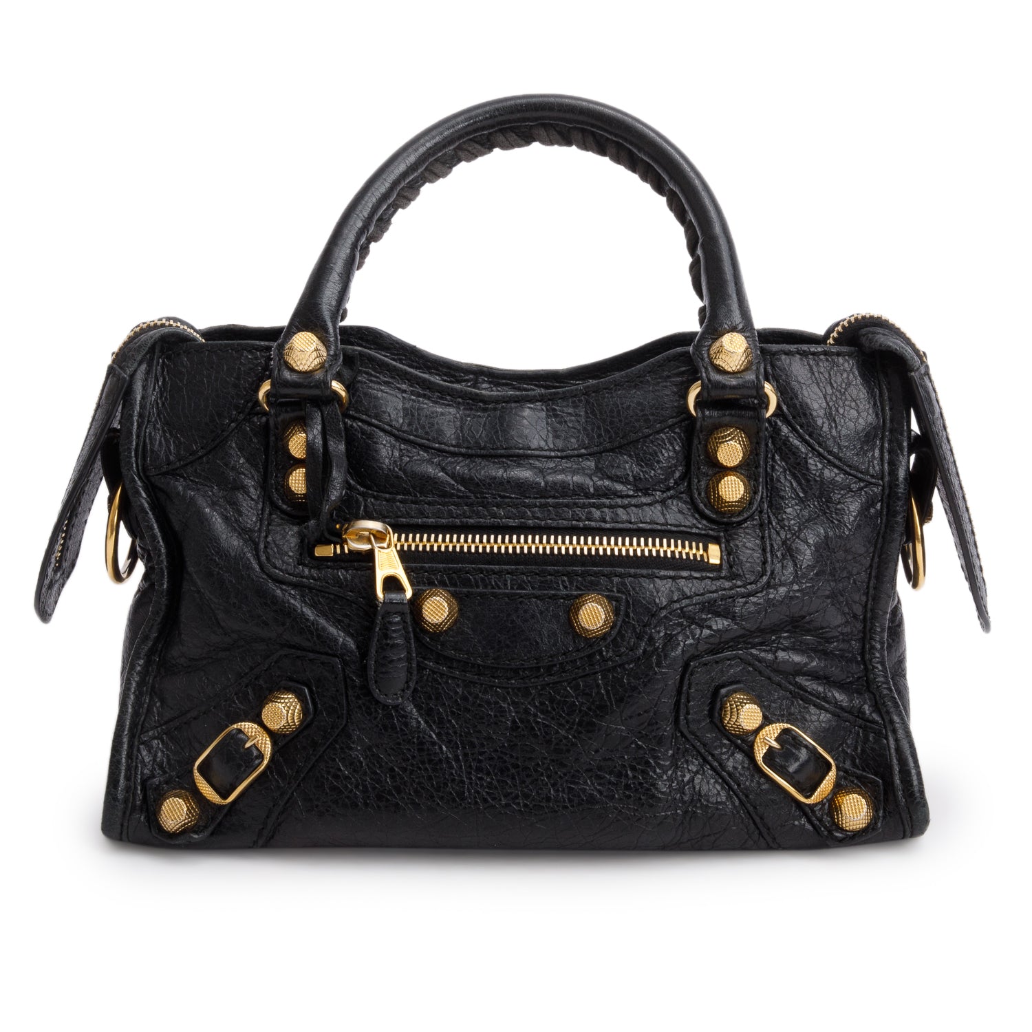 Balenciaga Arena Lambskin Classic City Bag Leather Black Travel Bag