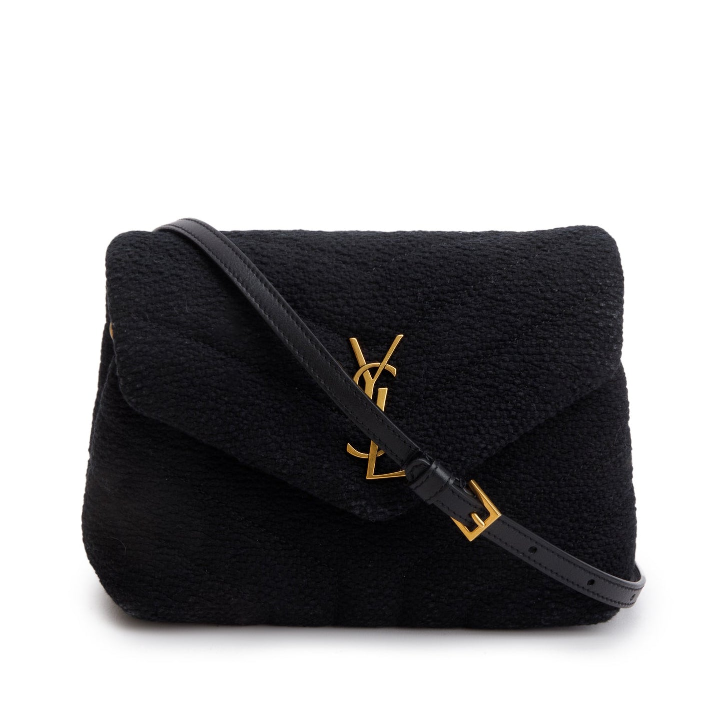 YSL Saint Laurent Tweed Toy Loulou Crossbody Bag Quilted Monogram