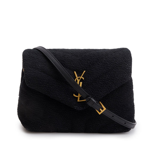 YSL Saint Laurent Tweed Toy Loulou Crossbody Bag Quilted Monogram