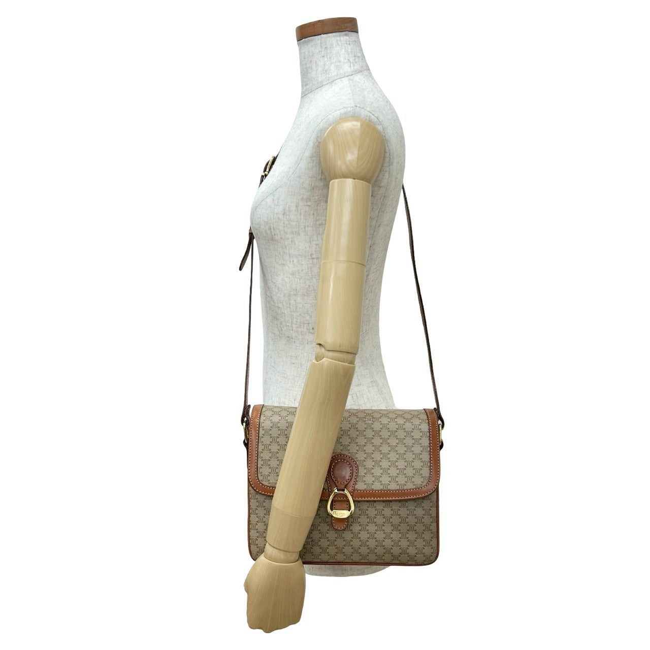 Shoulder Bag Leather Beige