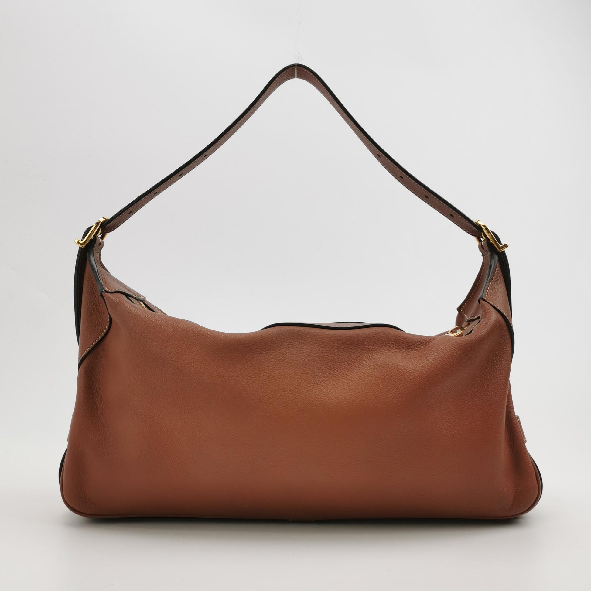 Romy Calfskin Shoulder Bag Leather Brown