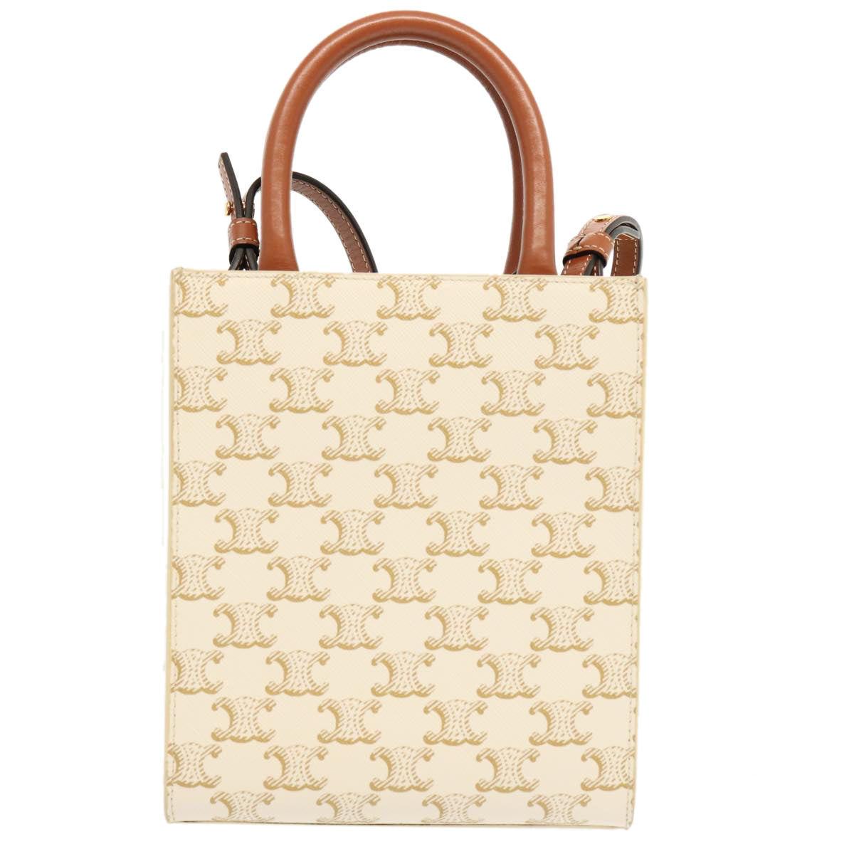 Luxury Triomphe Minibar Tical Hippo Hand Bag Canvas White Travel Bag