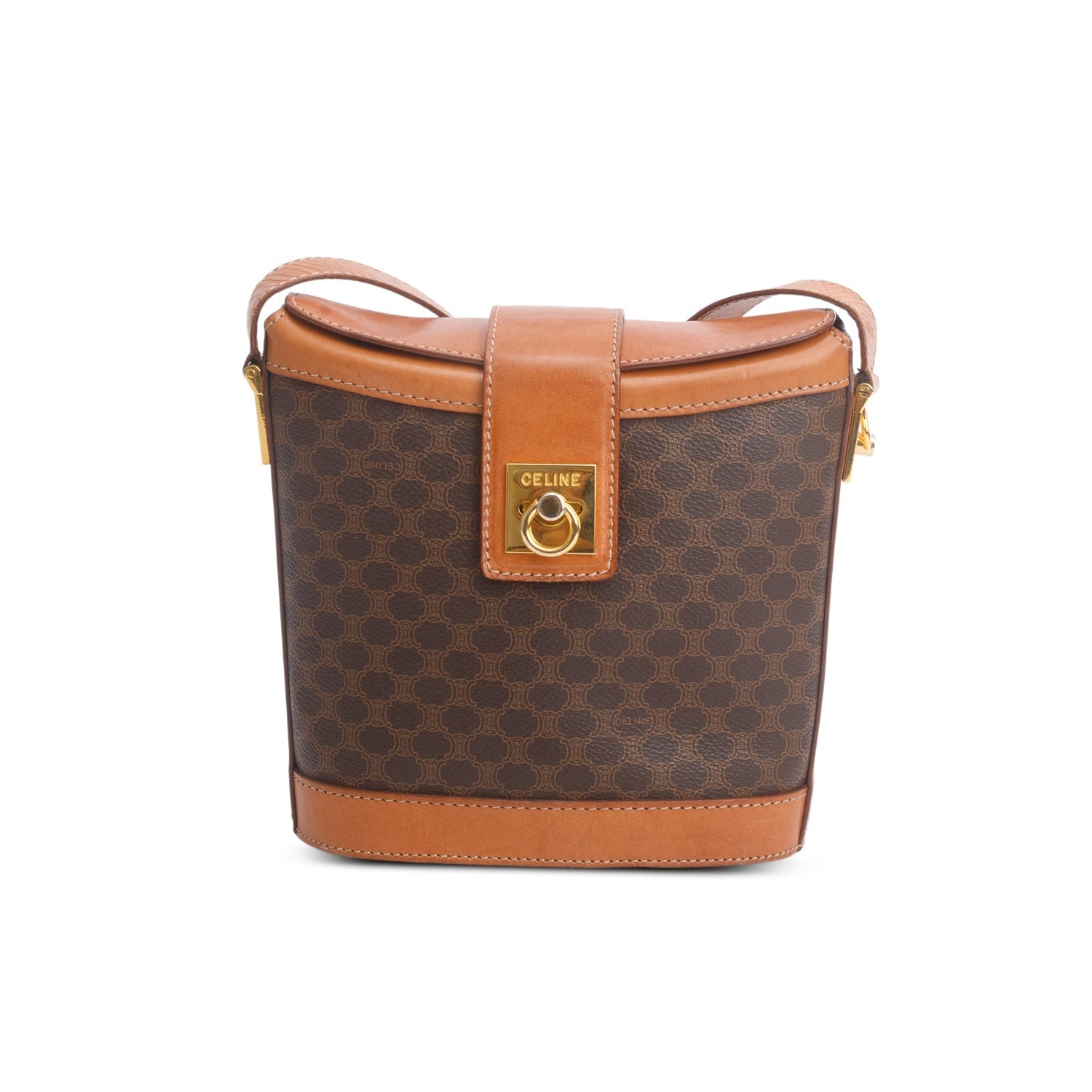 Celine Triomphe Macadam Crossbody Bag Brown