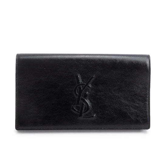 YSL Saint Laurent Patent Belle De Jour Clutch Leather Black Clutch Bag
