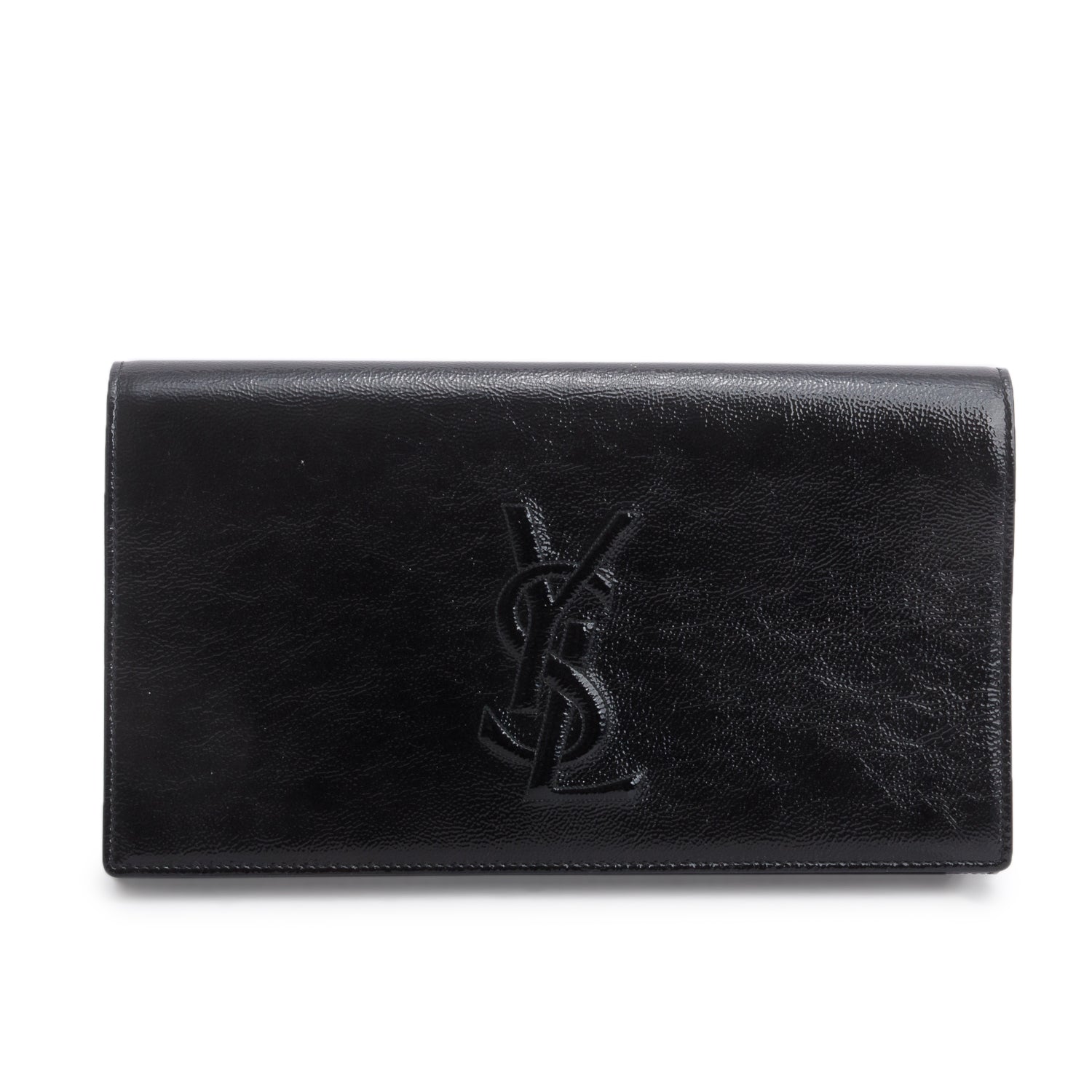 YSL Saint Laurent Patent Belle De Jour Clutch Leather Black Clutch Bag