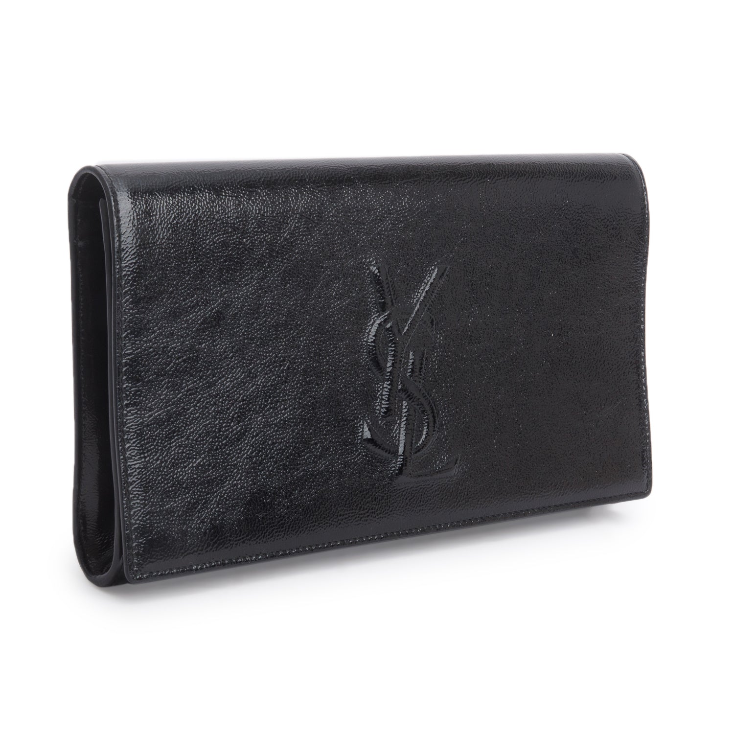 YSL Saint Laurent Patent Belle De Jour Clutch Leather Black Clutch Bag