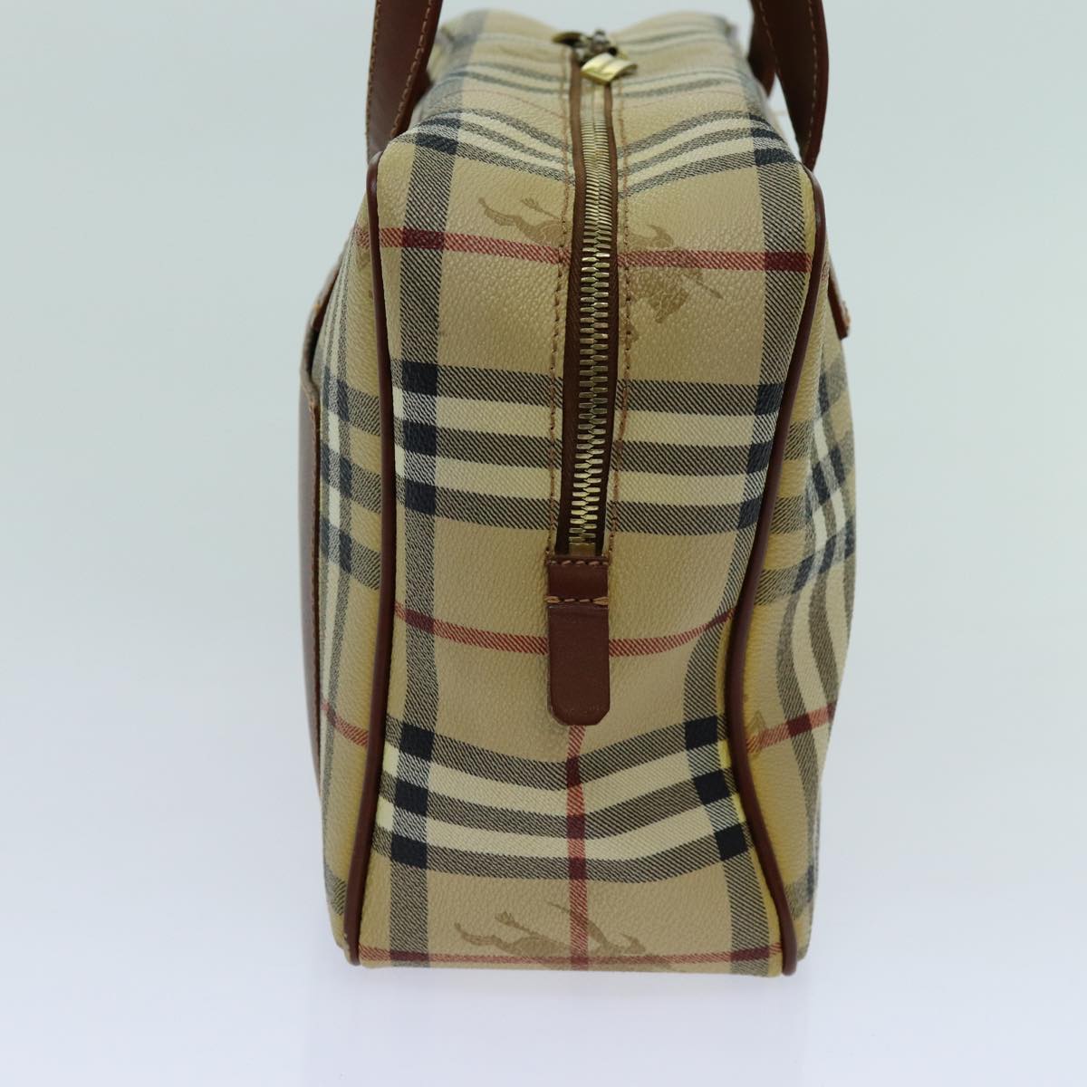 Burberry Luxury Nova Check Shoulder Bag Pvc Auth Leather Beige Beige Auth 70347