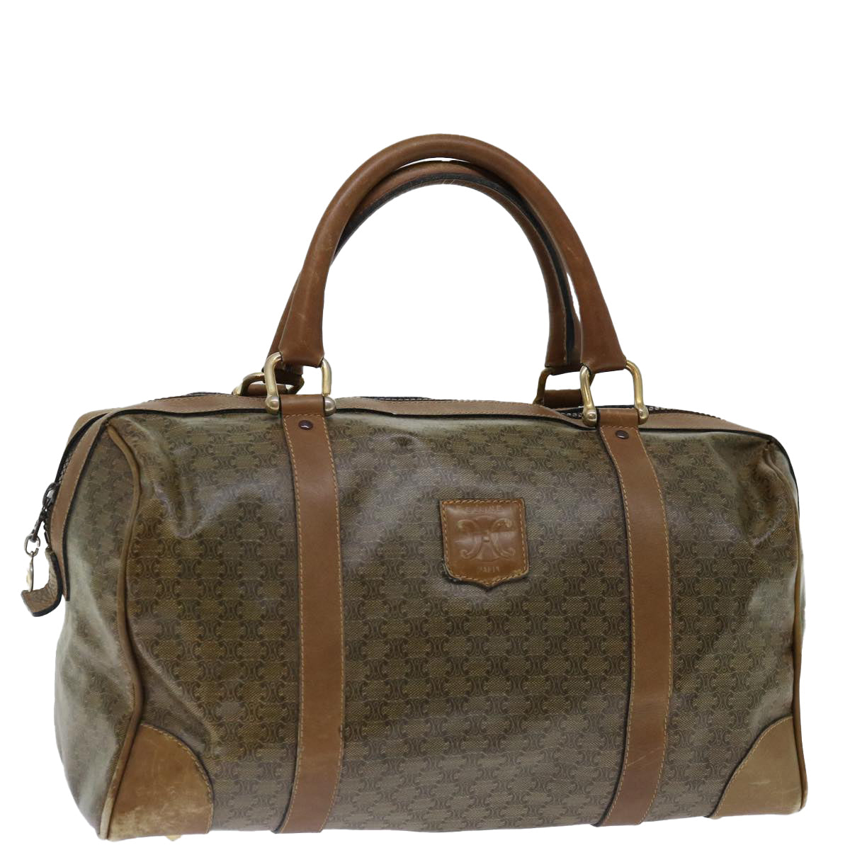 Luxury Macadam Boston Bag Coated Canvas Brown Travel Bag