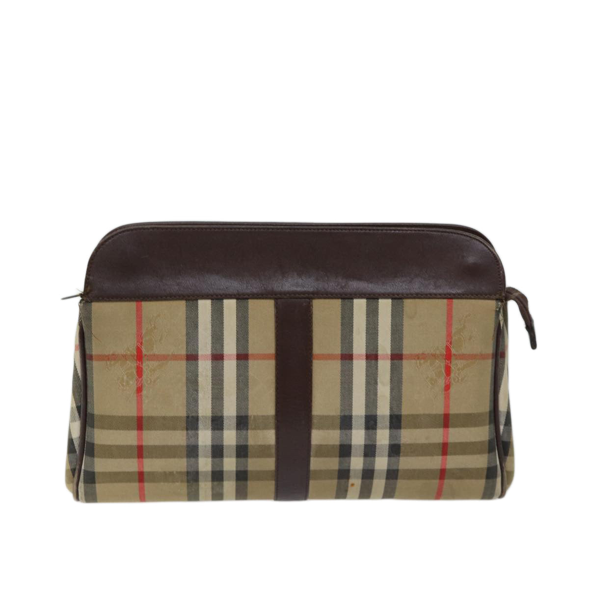 Burberry Luxury ss Nova Check Clutch Bag Auth Canvas Beige Beige Auth 70657