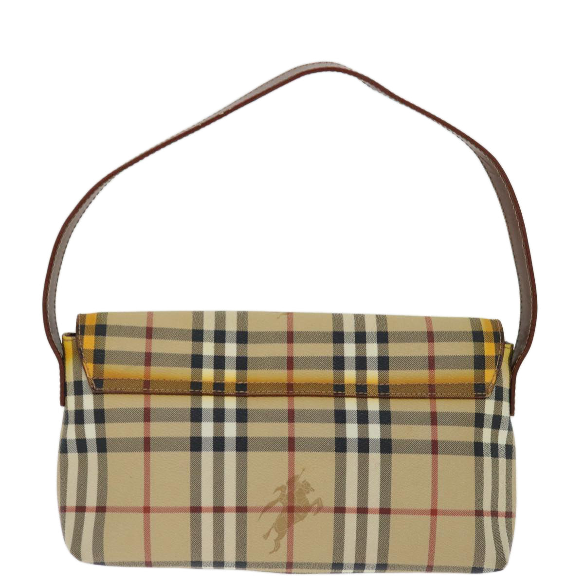 Burberry Luxury Nova Check Shoulder Bag Pvc Auth Brown Beige