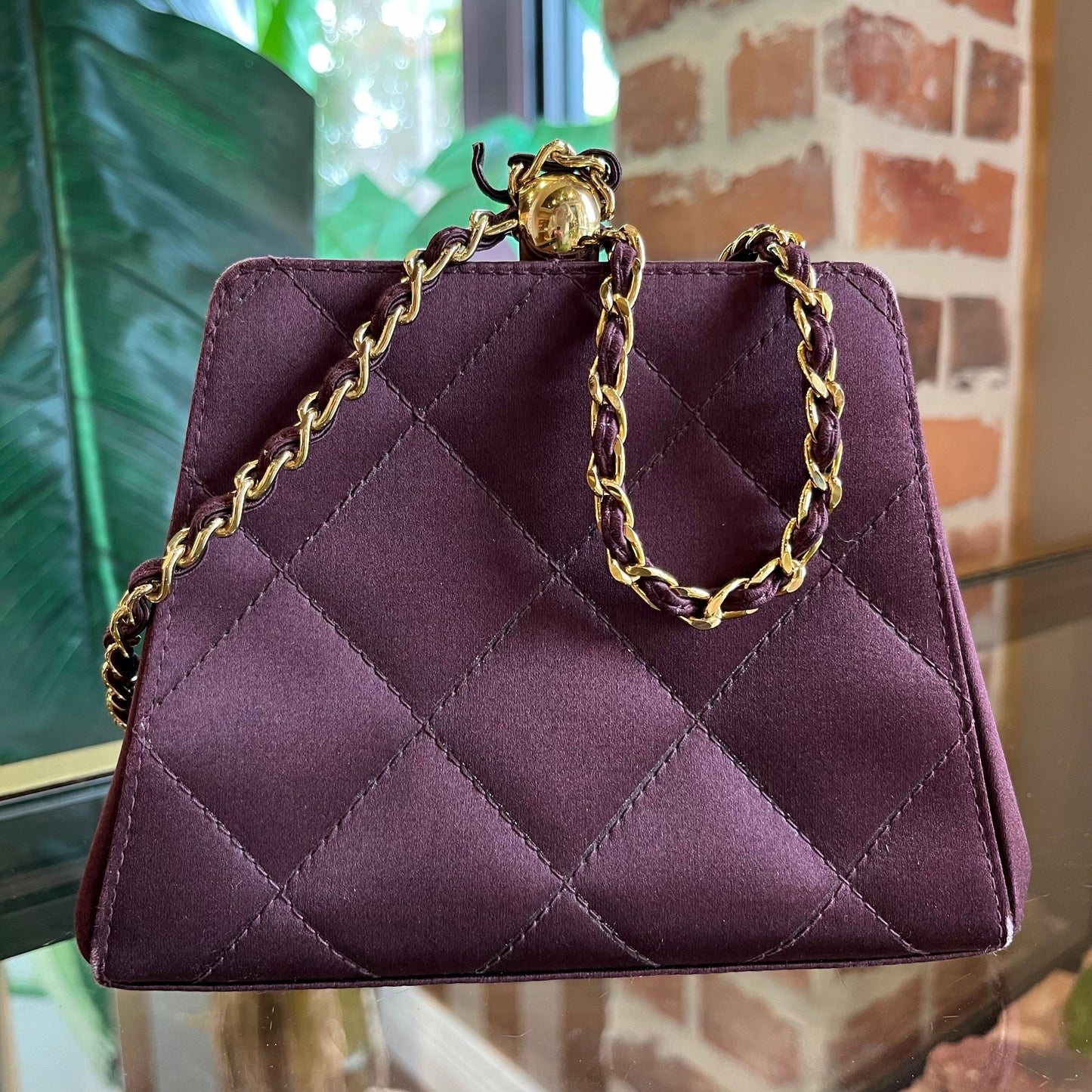 Chanel Silk Plum Colored Evening Accessory