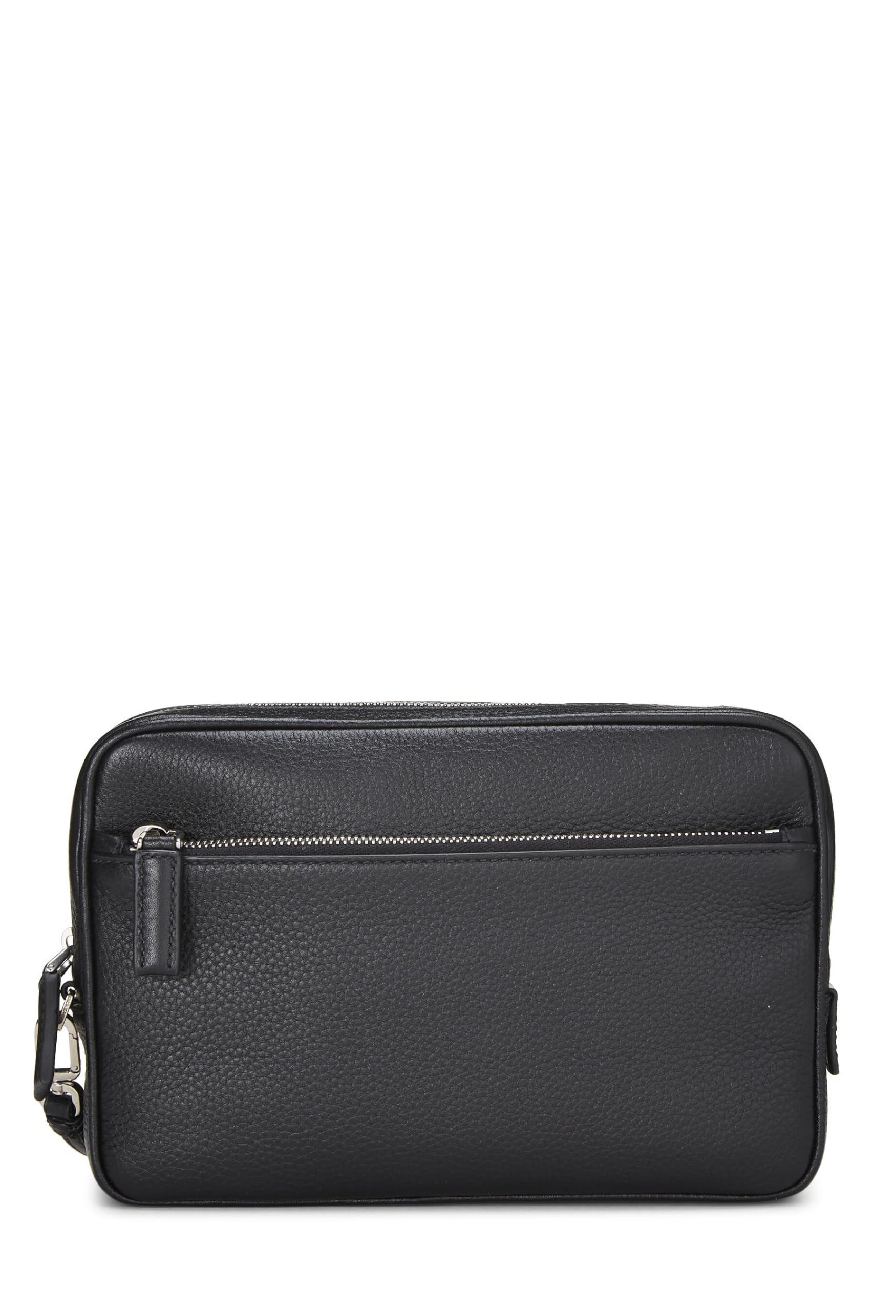 Prada Daino Clutch Leather Vitello Black Clutch Bag