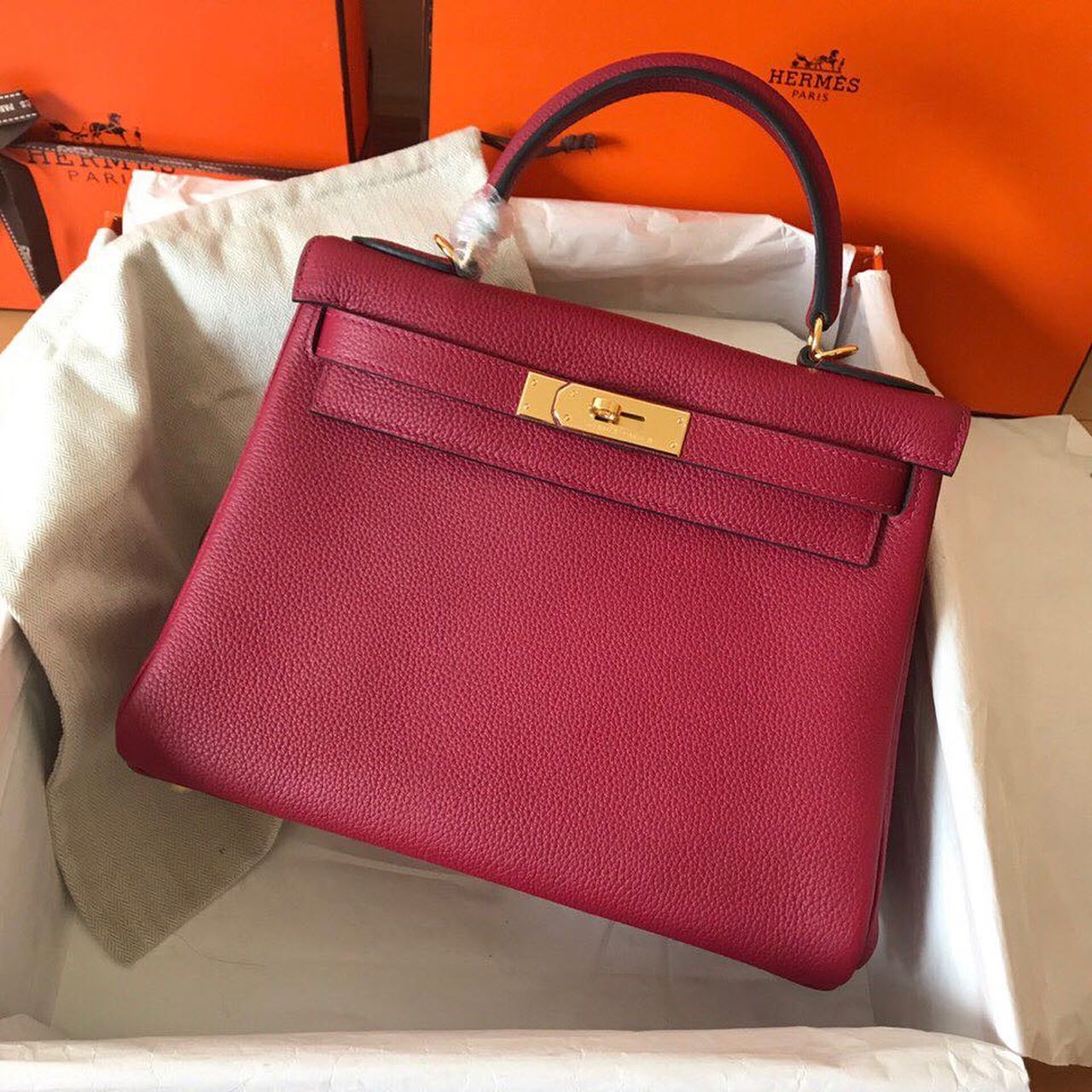 Top Quality Birkin Electric Rouge Grenat For Gold Travel Bag