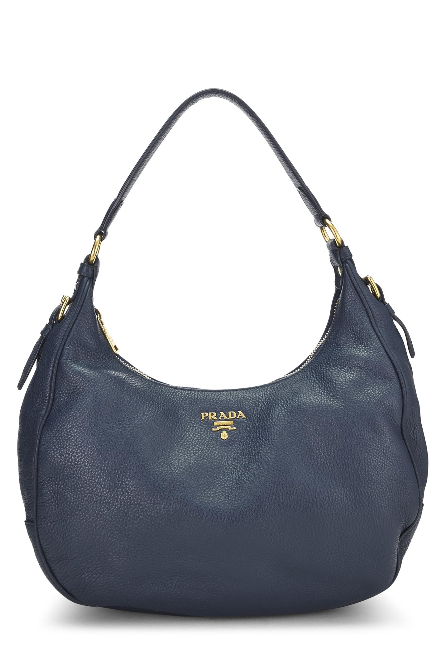 Prada Daino Hobo Vitello Blue Shoulder Bag
