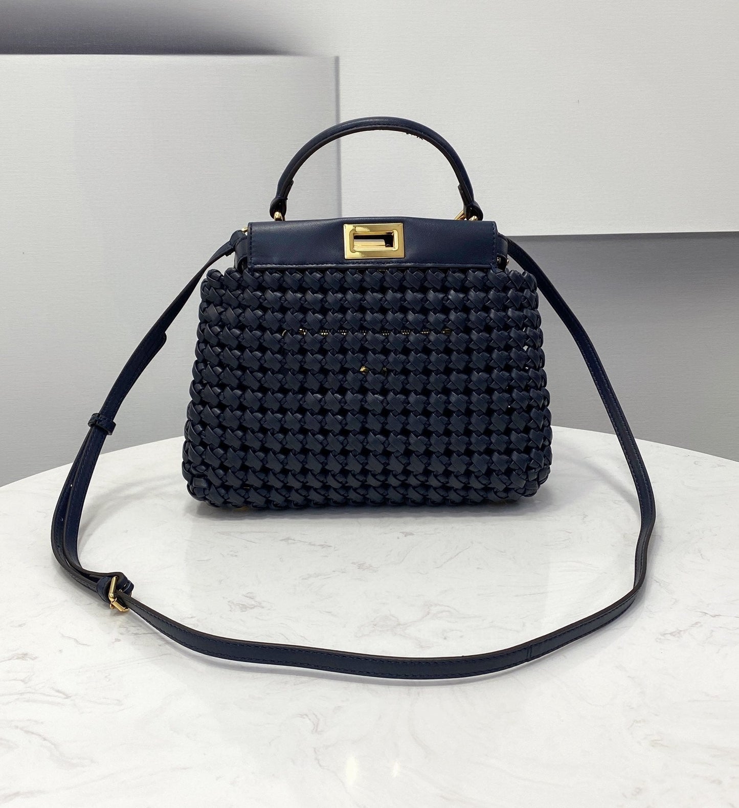 Braided Blue Navy Mini Travel Bag