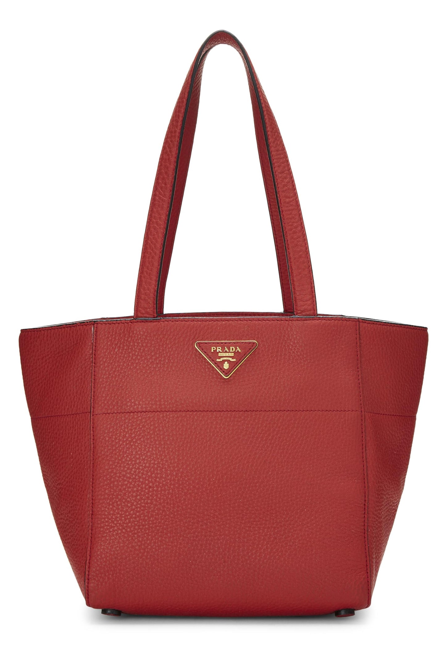 Prada Daino Tote Vitello Red Small Tote Bag