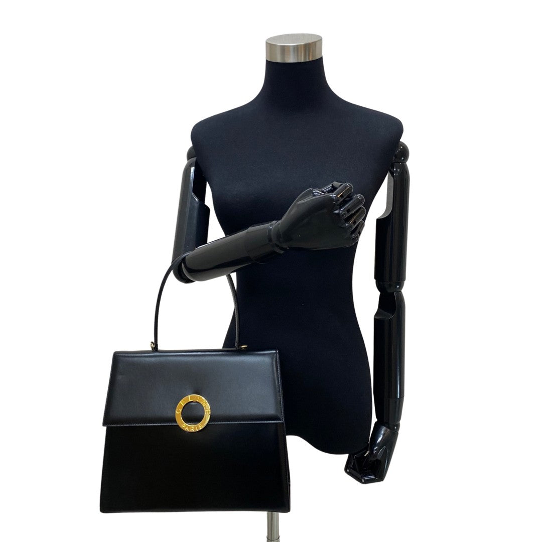 Calfskin, Circle Women Leather Black Travel Bag