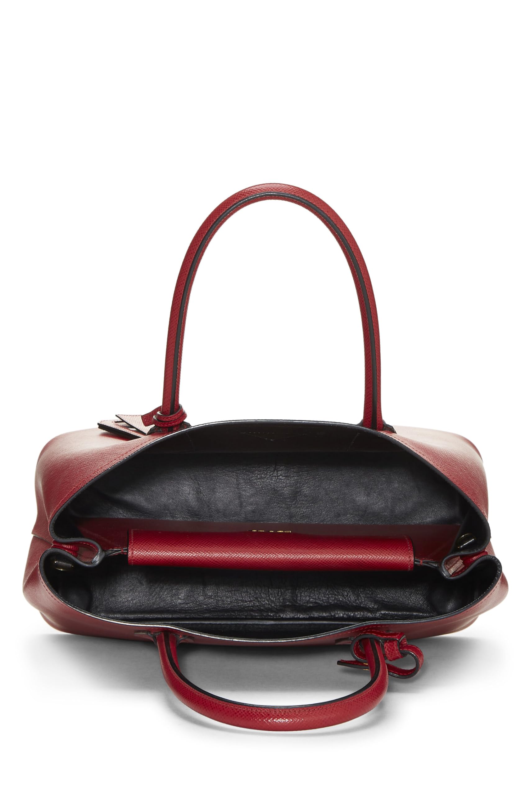 Prada Double Bag Saffiano Red Medium Travel Bag