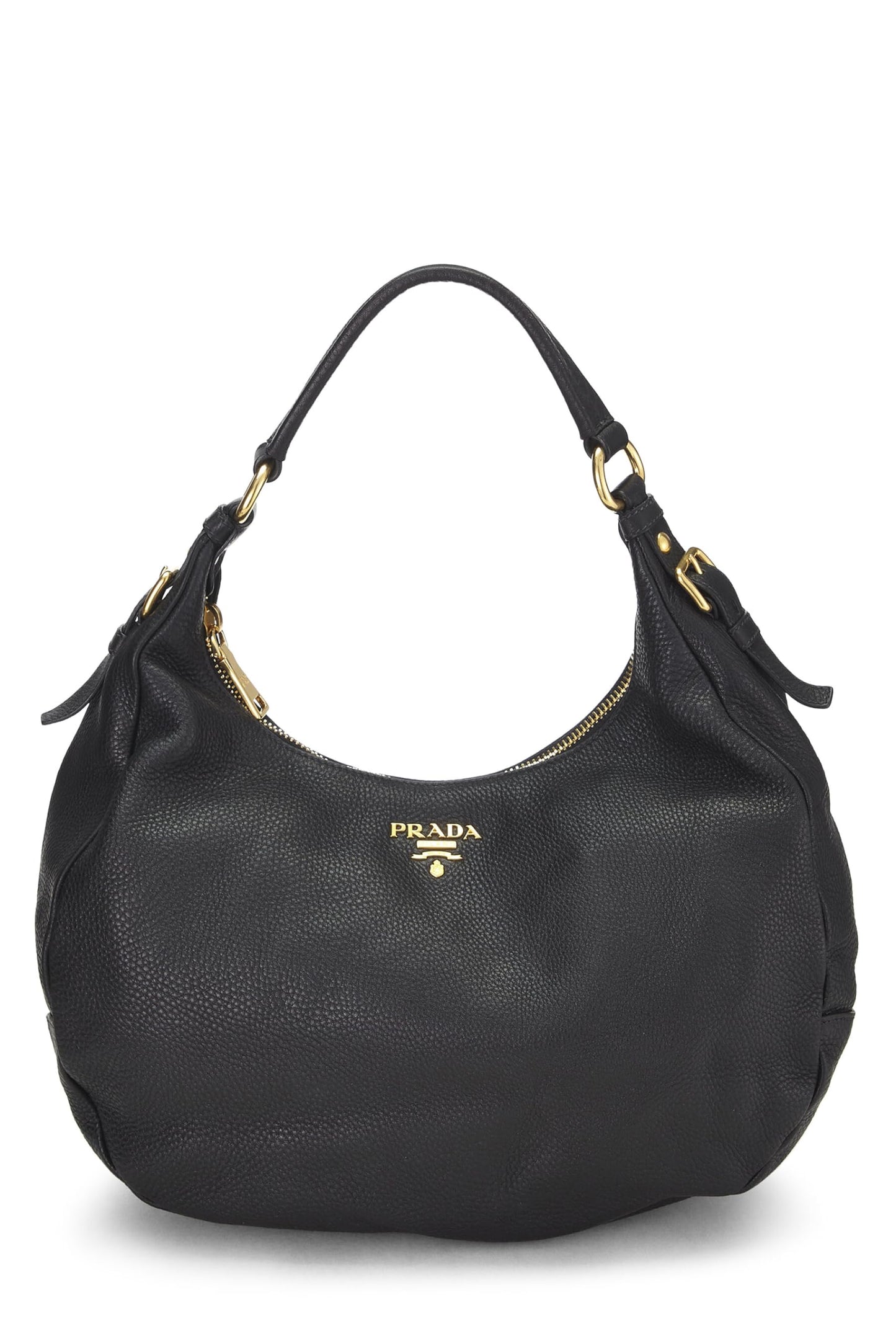 Prada Daino Hobo Vitello Black Shoulder Bag