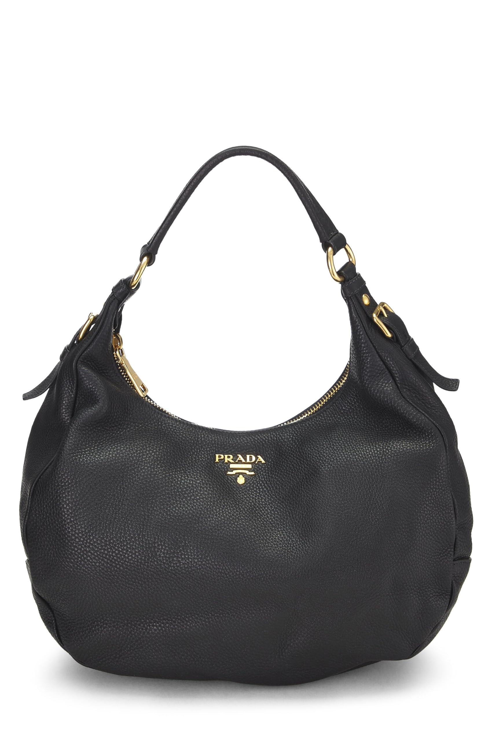 Prada Daino Hobo Vitello Black Shoulder Bag