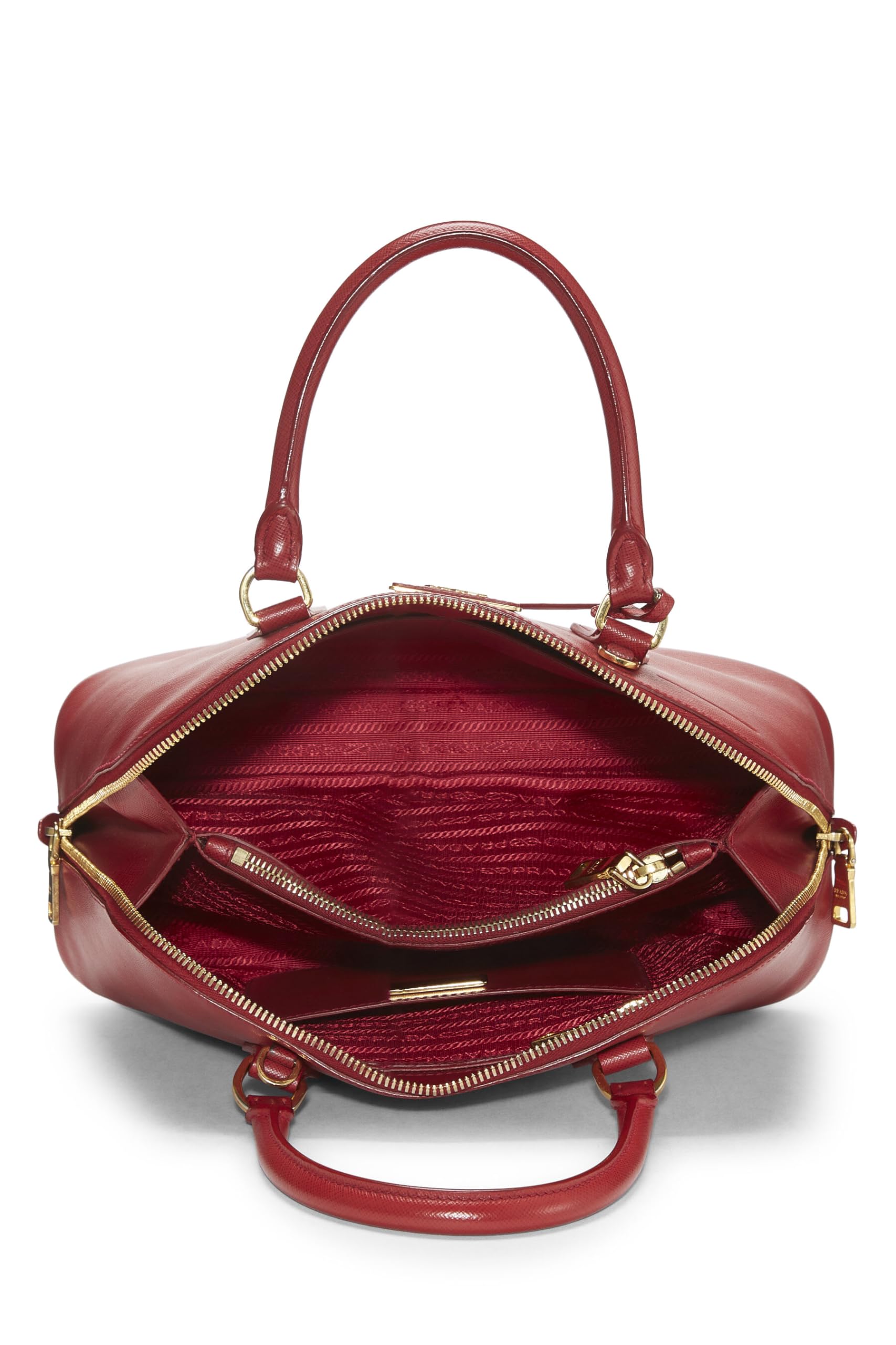 Prada Promenade Luxury Handbag Saffiano Red Small Travel Bag