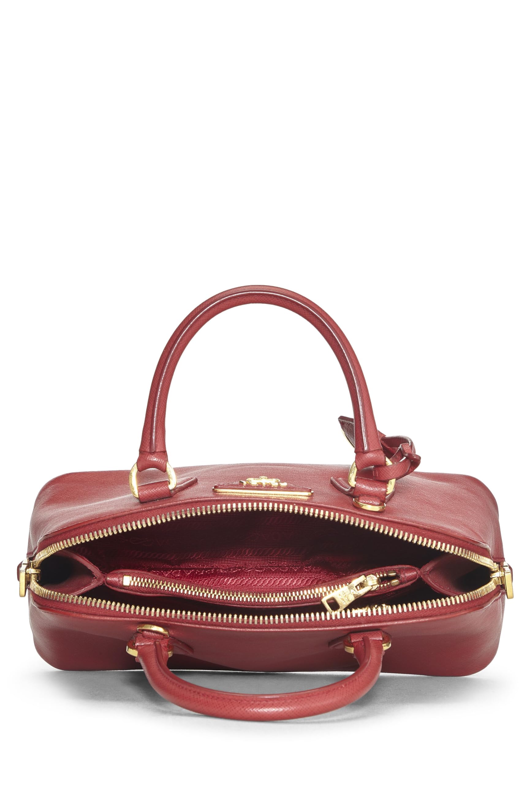 Prada Promenade Luxury Handbag Saffiano Red Mini Travel Bag