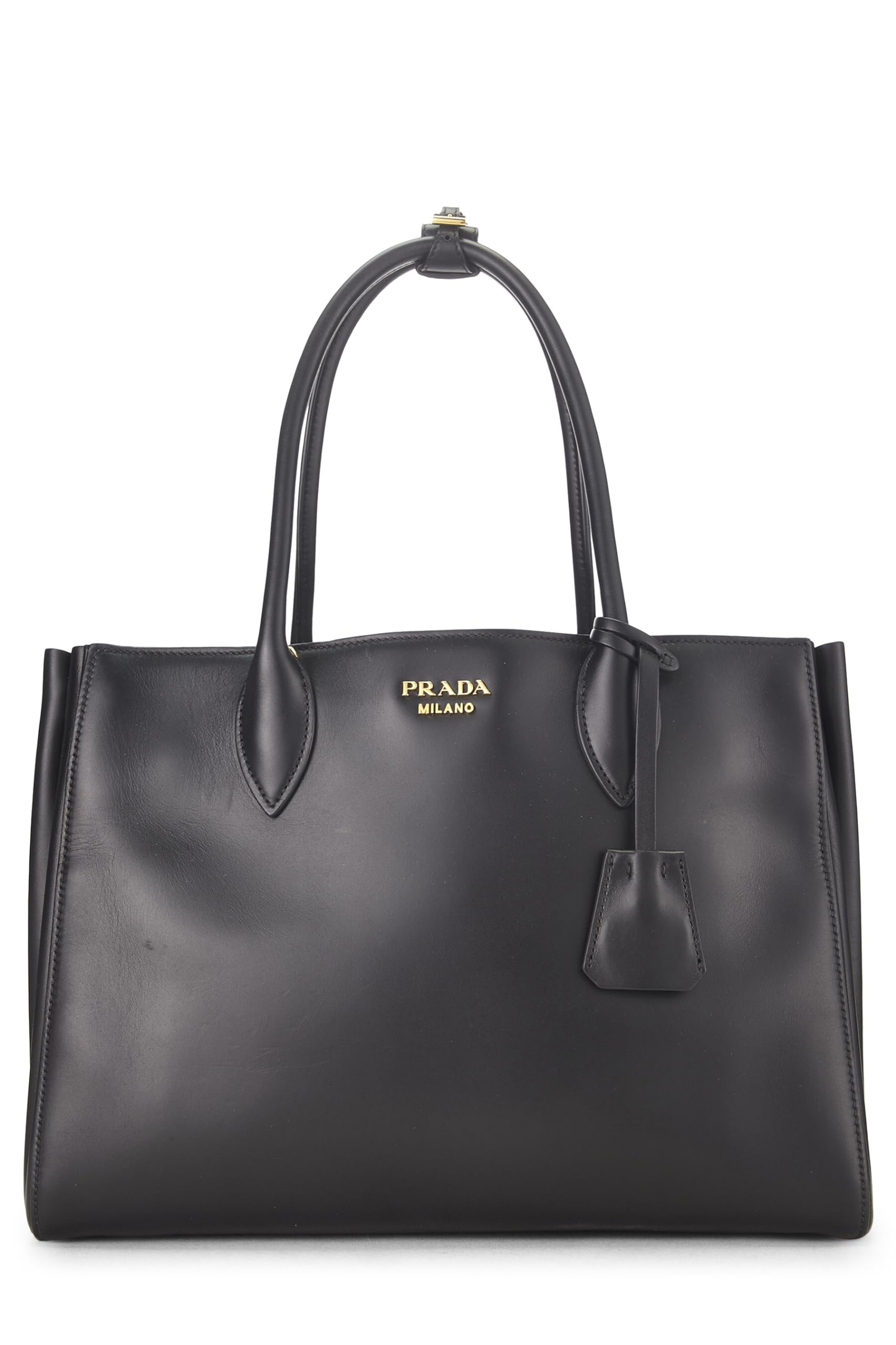 Prada Calfskin Bibliotheque Luxury Handbag Black Medium Travel Bag