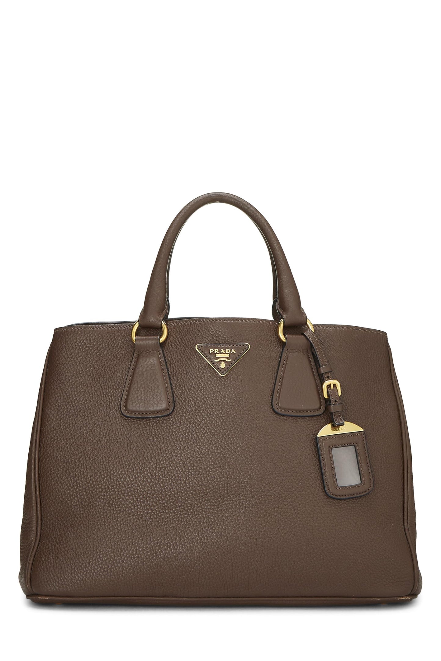 Prada Daino Convertible Tote Vitello Brown Top Handle Tote Bag