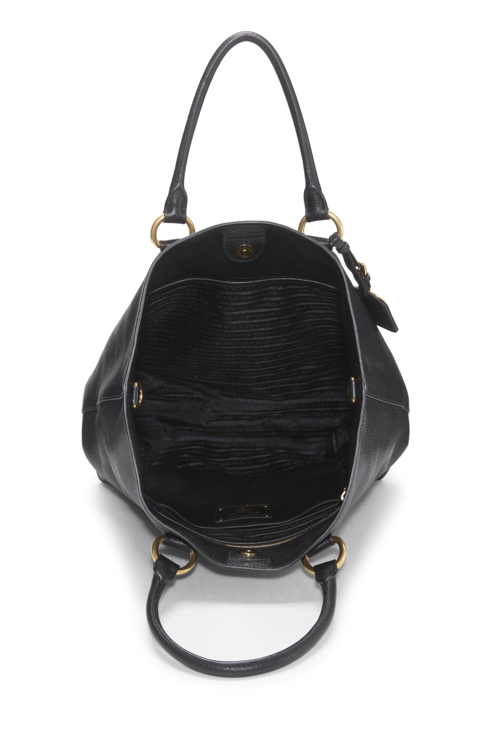 Prada Daino Phenix Convertible Shopping Tote Vitello Black Tote Bag