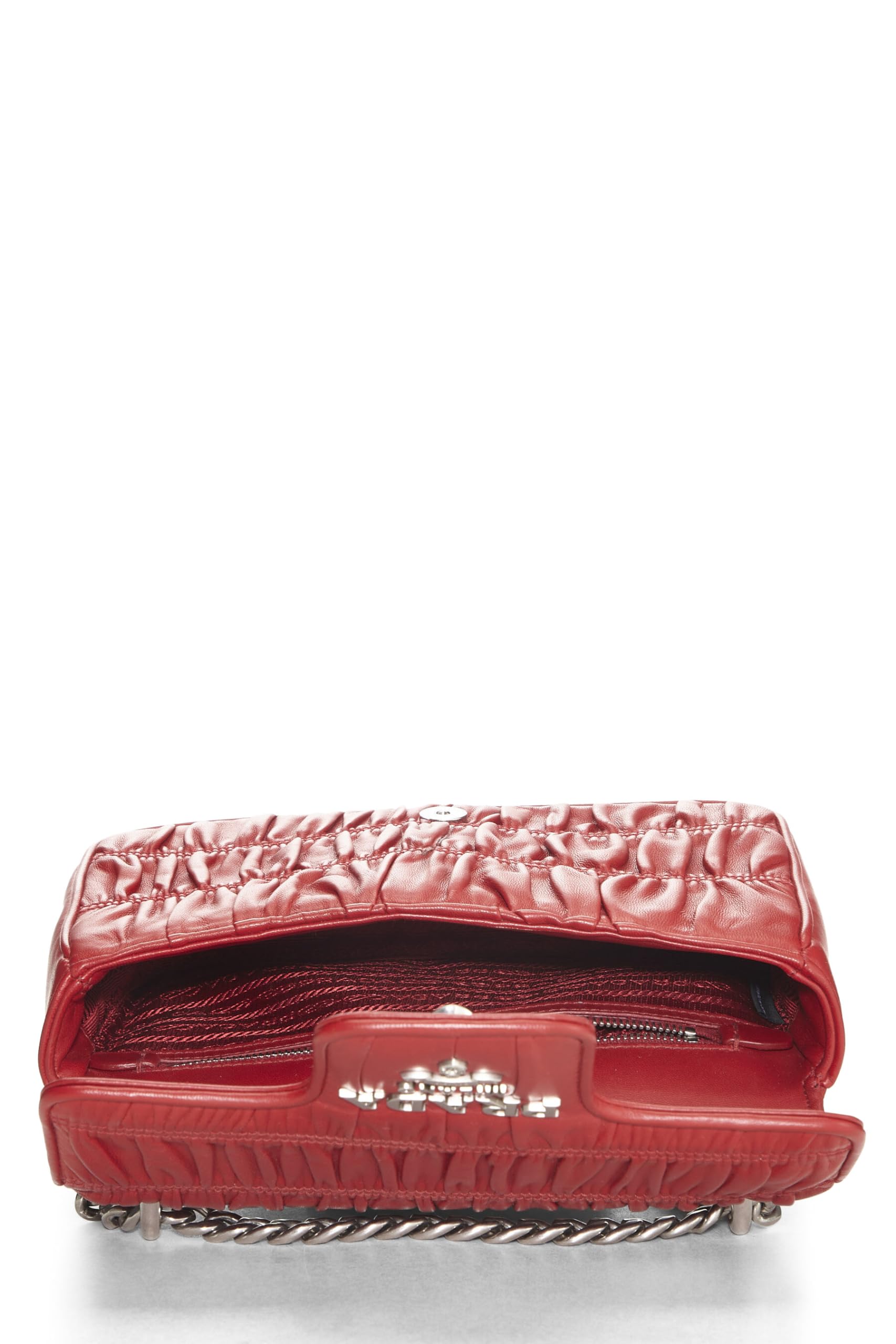 Prada Nappa Gaufre Crossbody Bag Red