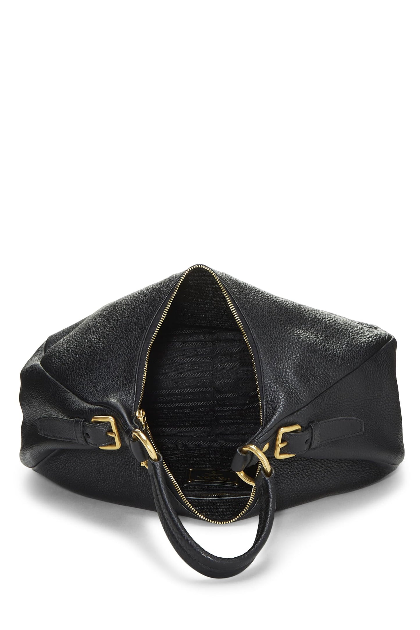 Prada Daino Hobo Vitello Black Medium Shoulder Bag
