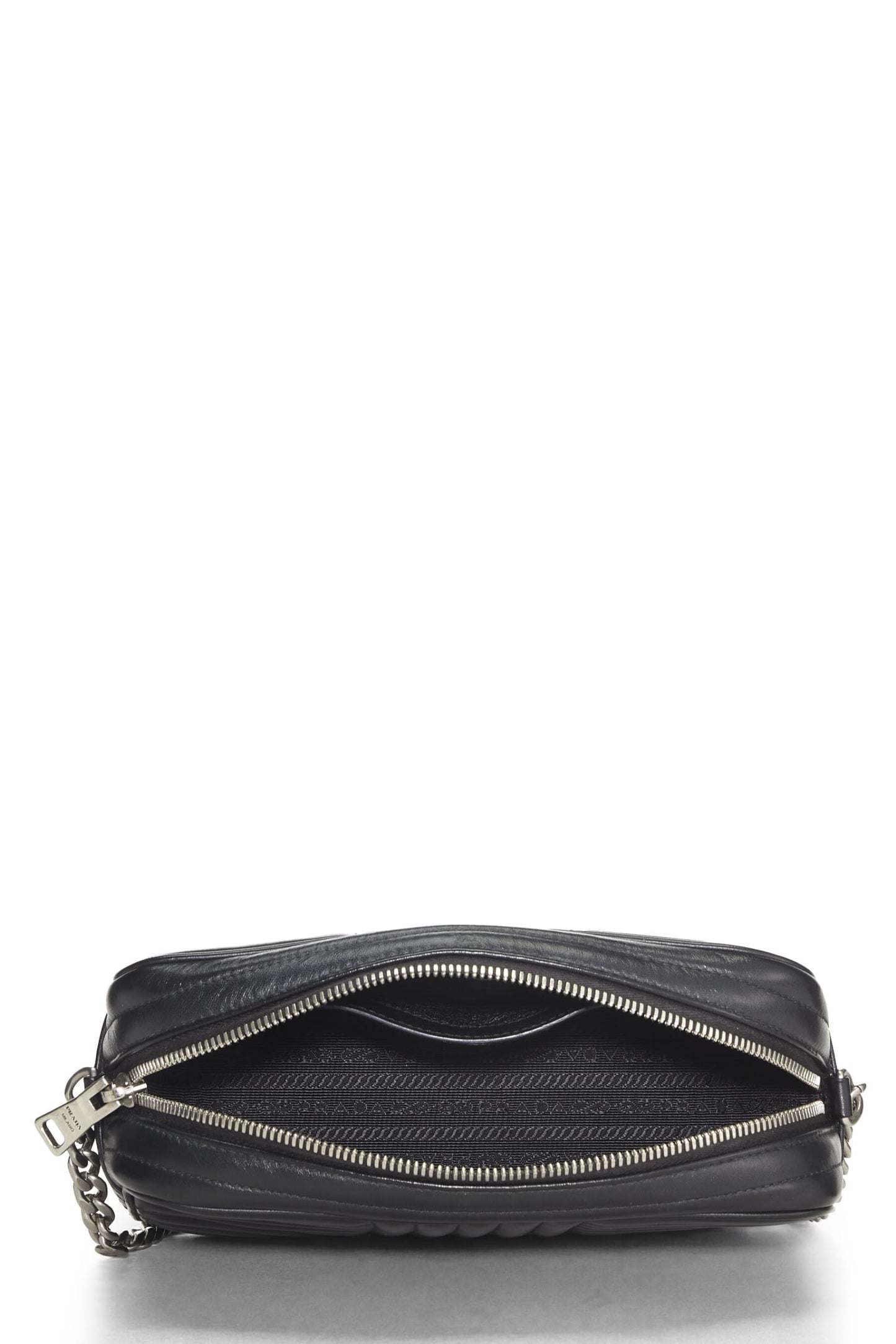 Prada Calfskin Diagramme Camera Bag Black Medium Crossbody Bag
