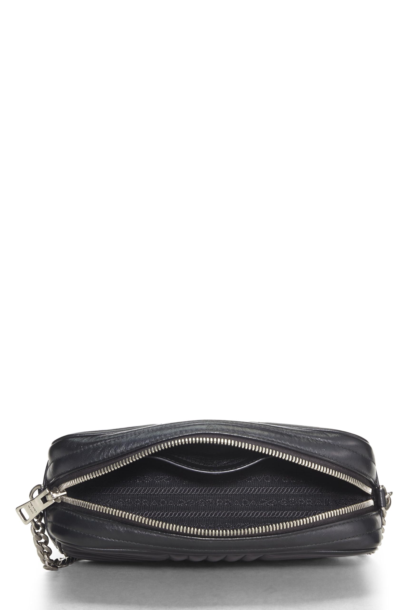 Prada Calfskin Diagramme Camera Bag Black Medium Crossbody Bag