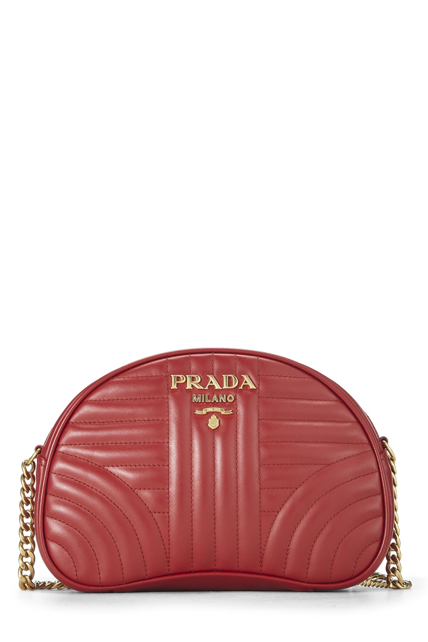 Prada Calfskin Diagramme Crossbody Bag Red