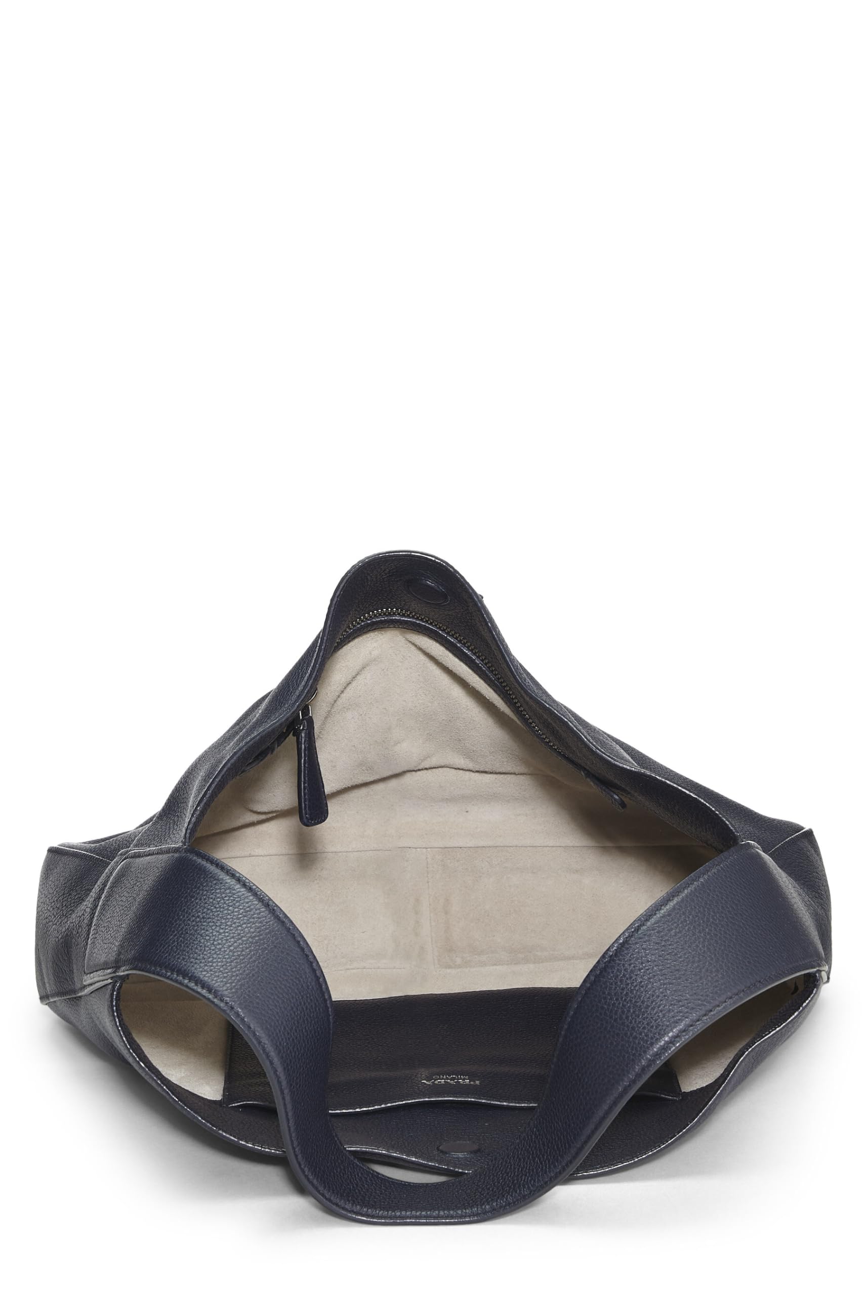 Prada Daino Hobo Vitello Navy Shoulder Bag
