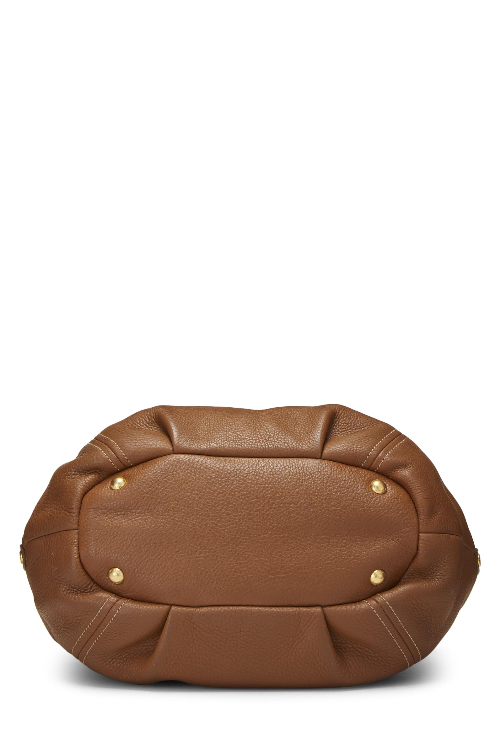 Prada Daino Convertible Handbag Vitello Brown Medium Travel Bag