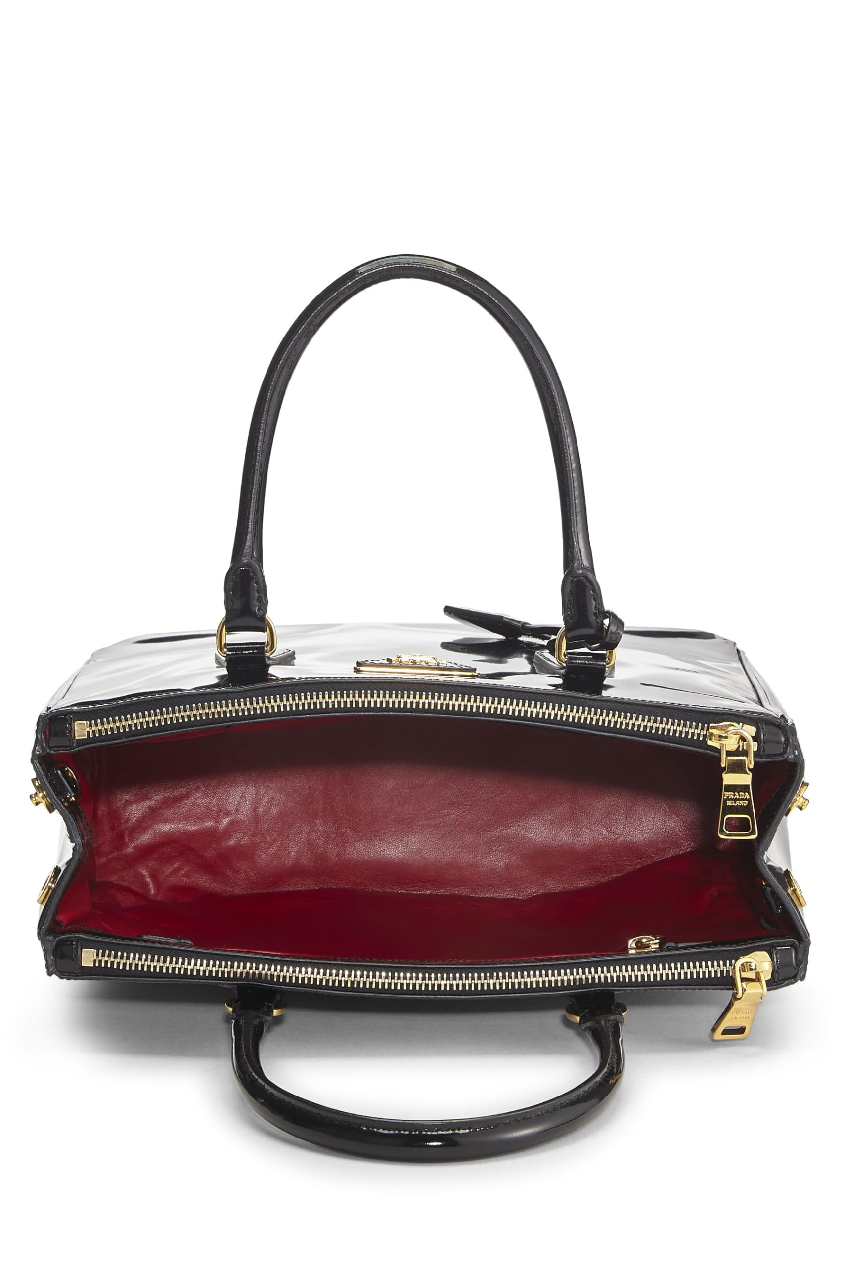Prada Executive Tote Leather Patent Black Tote Bag