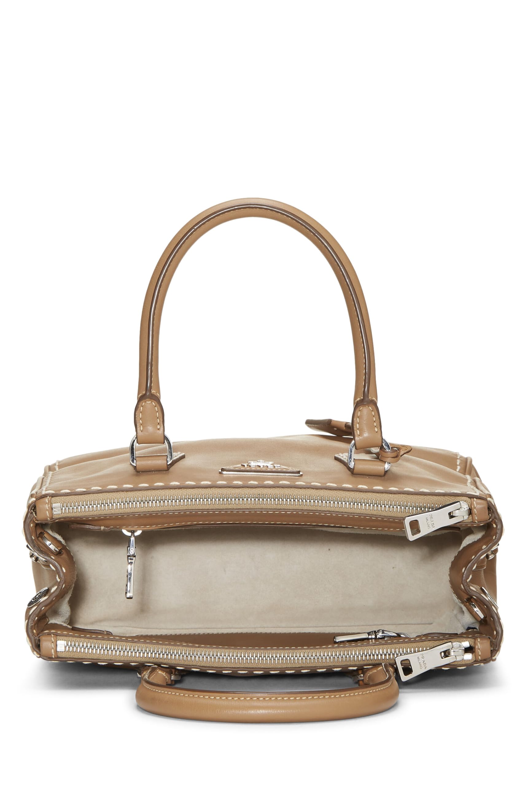 Prada City Calfskin Galleria Tote Brown Small Tote Bag