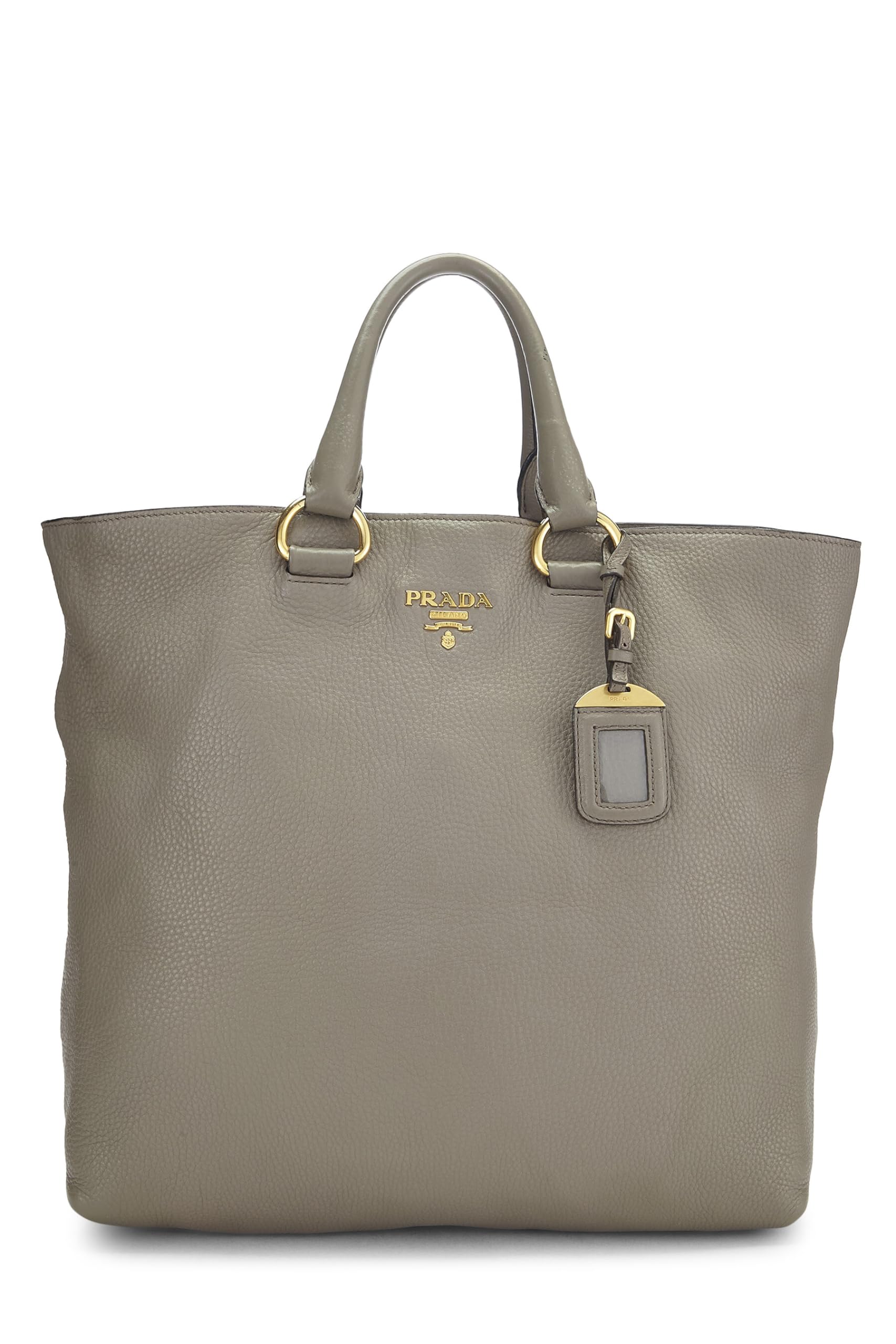 Prada Grey Daino Shopping Tote Grey Vitello Gray Tote Bag