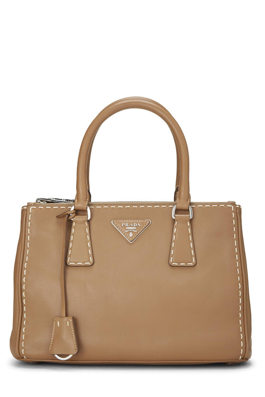Prada City Calfskin Galleria Tote Brown Small Tote Bag