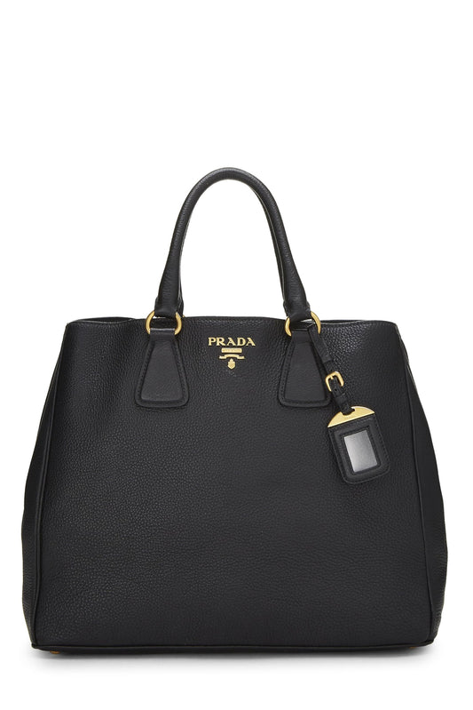 Prada Daino Convertible Tote Vitello Black Tote Bag Convertible Tote Black