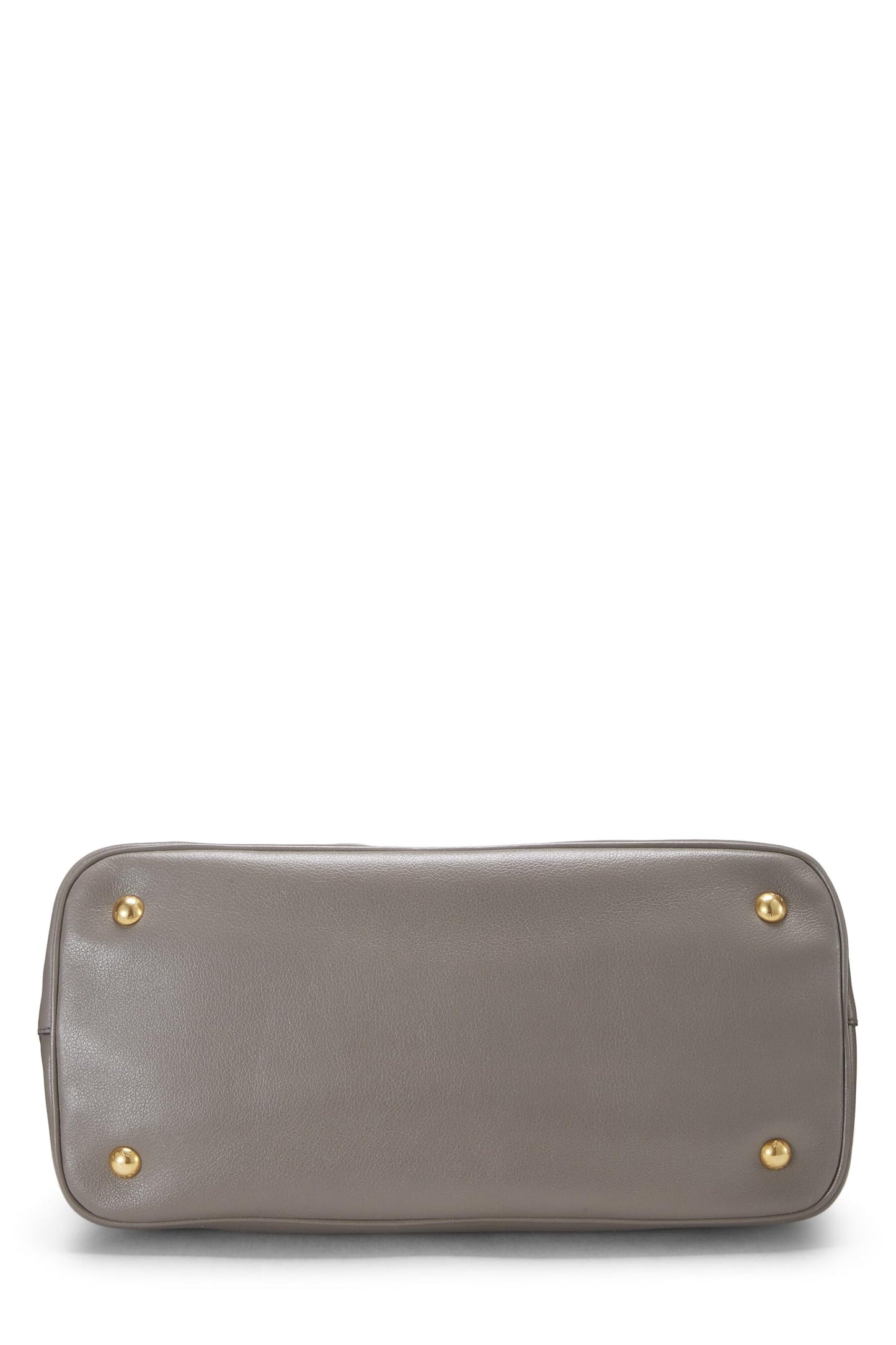 Prada Grey Calfskin Side Snap Tote Grey Gray Medium Logo Tote Bag