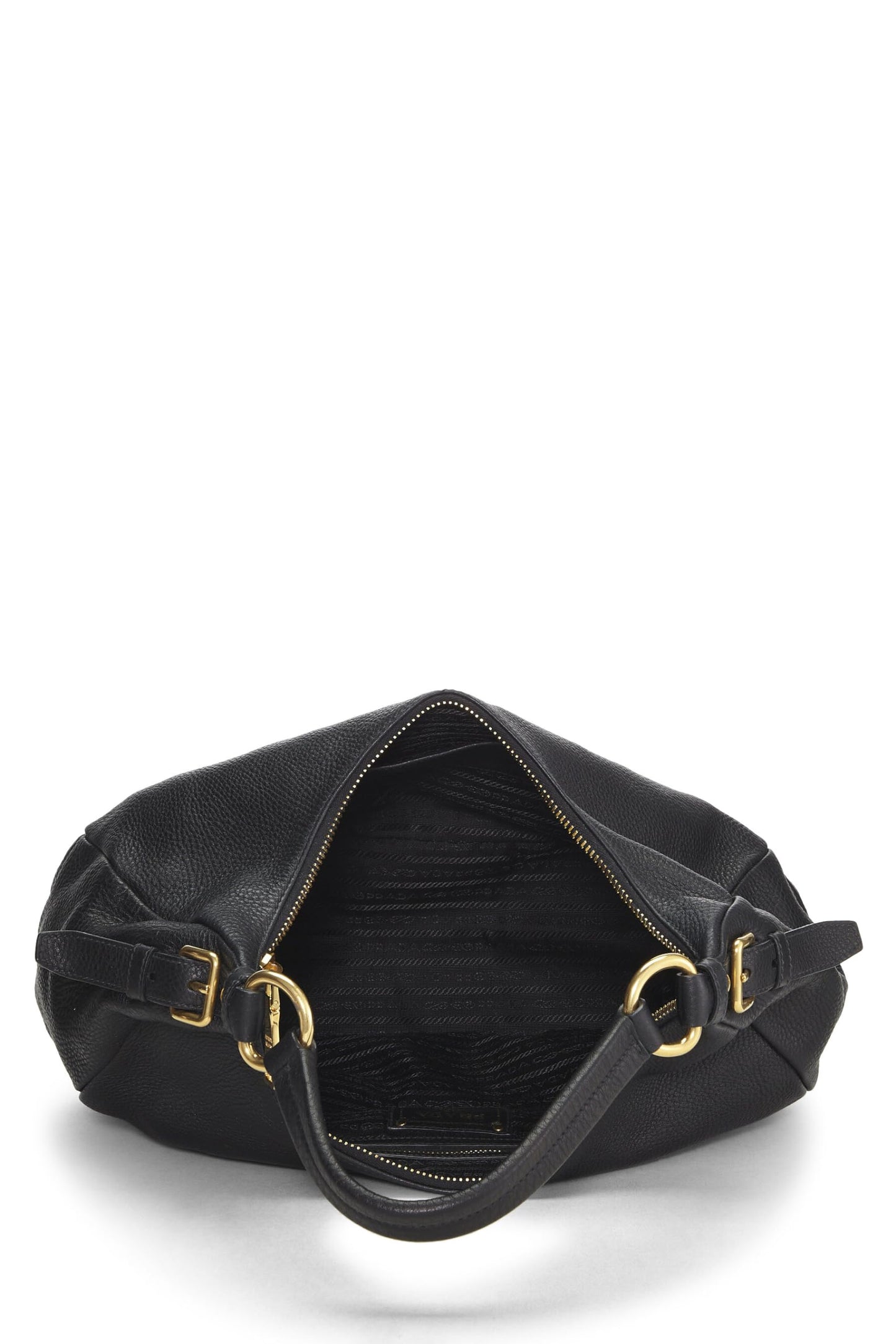 Prada Daino Hobo Vitello Black Shoulder Bag