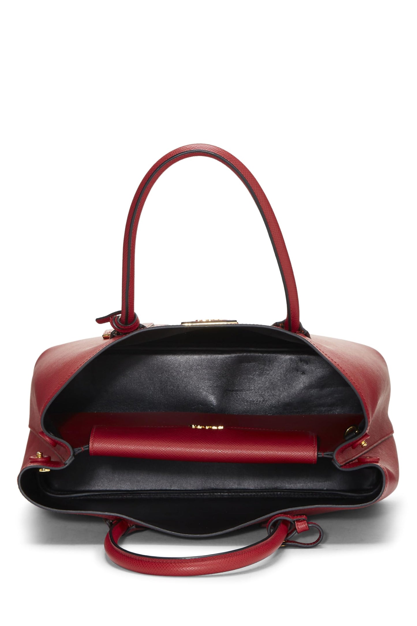 Prada Double Bag Saffiano Red Medium Travel Bag Bag Medium Red
