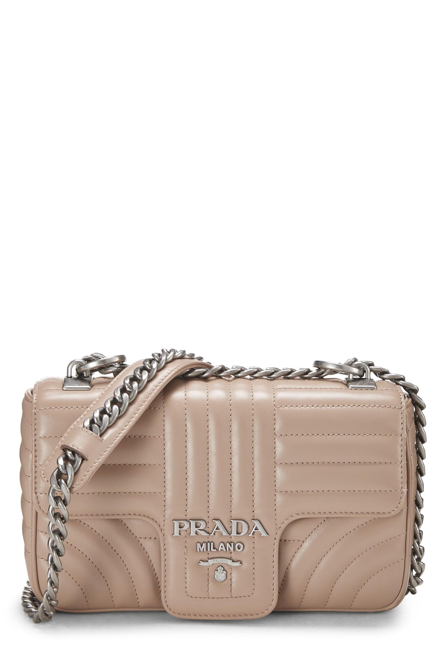 Prada Calfskin Diagramme Bag Pink Small Flap Travel Bag