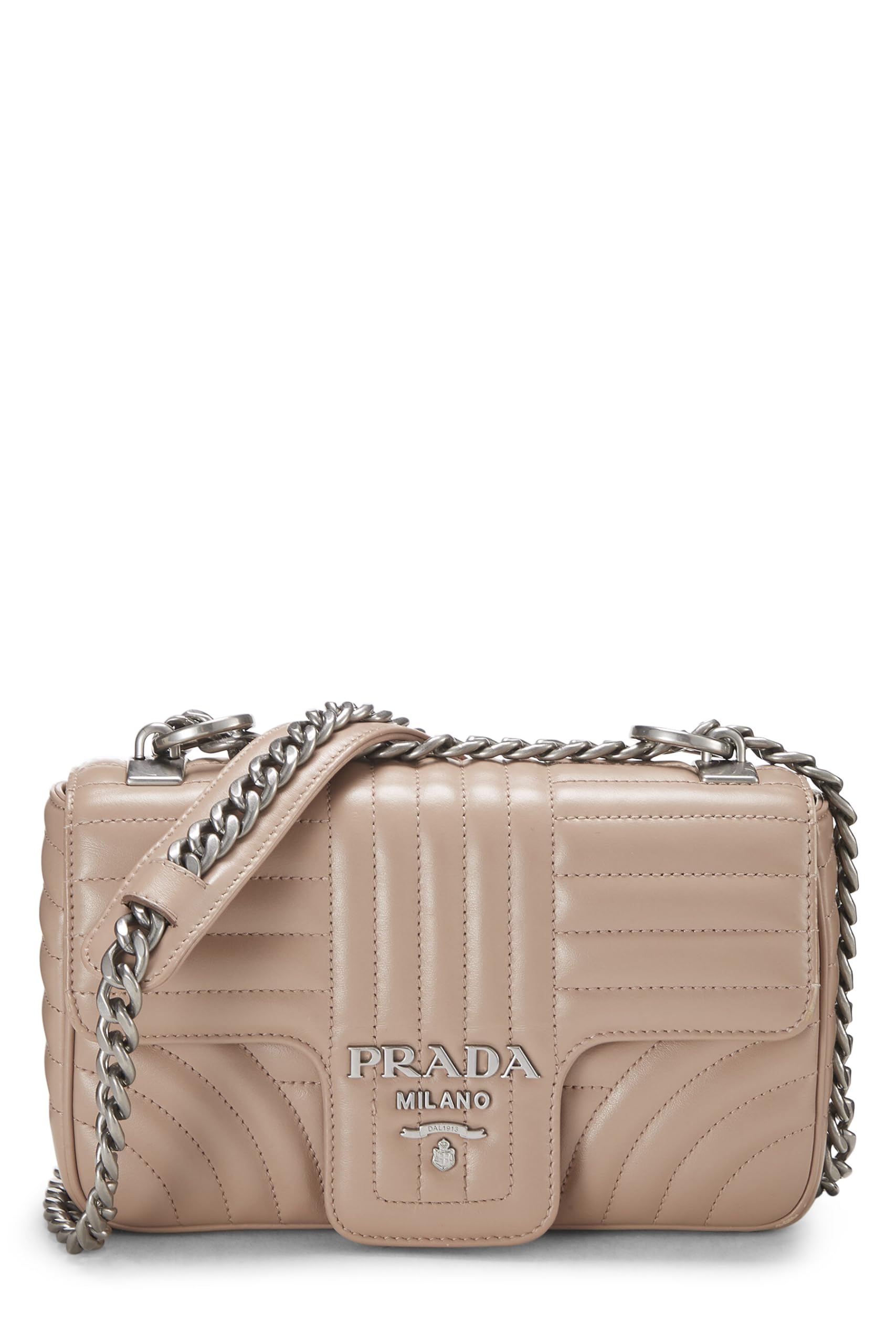 Prada Calfskin Diagramme Bag Pink Small Flap Travel Bag